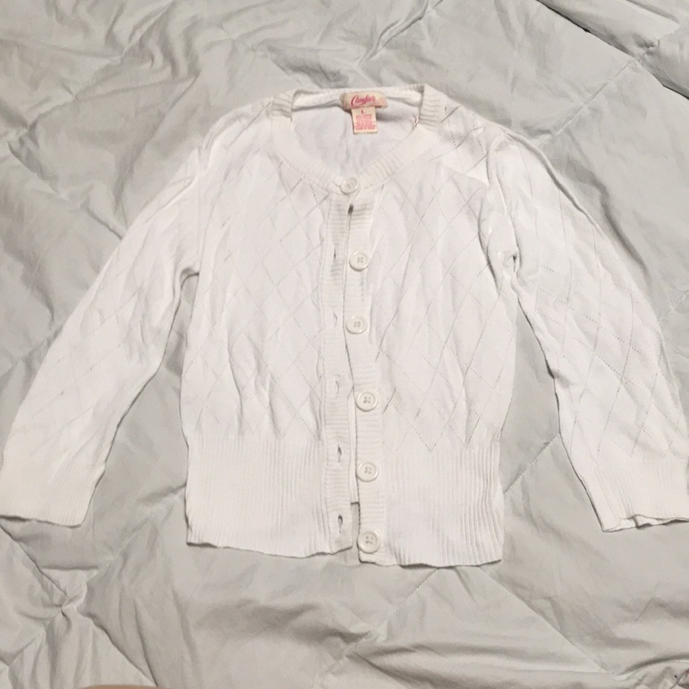Candies sweater size Large girls white communion, holidays, daily EUC